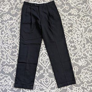 Brooks Brothers 1818 Madison Fit Wool Flannel Trousers, 33x32, Black